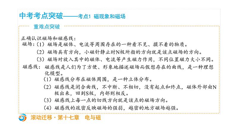初中物理中考复习 中考物理大一轮滚动复习课件：第十七章  电与磁04