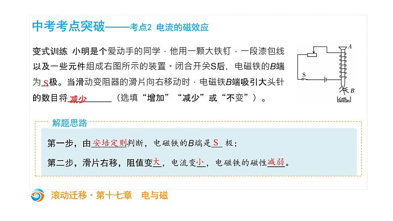 初中物理中考复习 中考物理大一轮滚动复习课件：第十七章  电与磁07