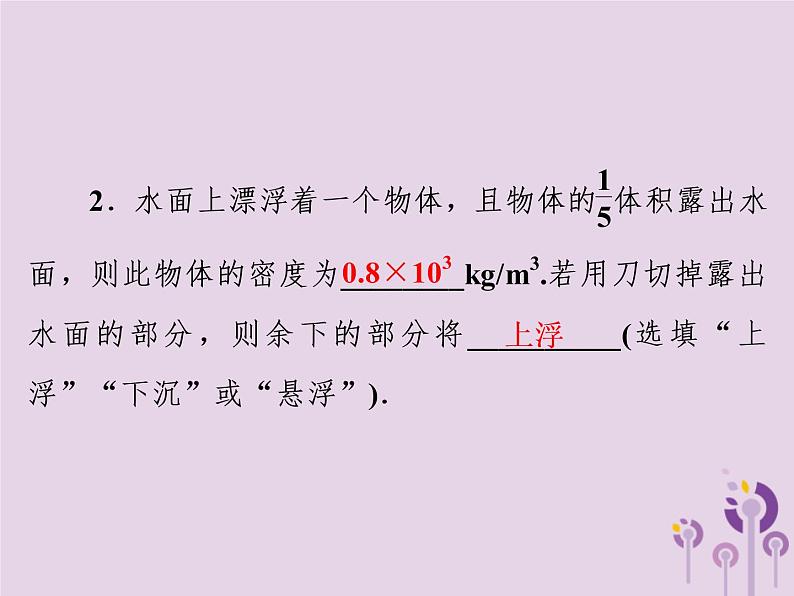 初中物理中考复习 中考物理第一部分教材梳理篇第二板块运动和力第17课时浮沉条件及其应用课件第4页