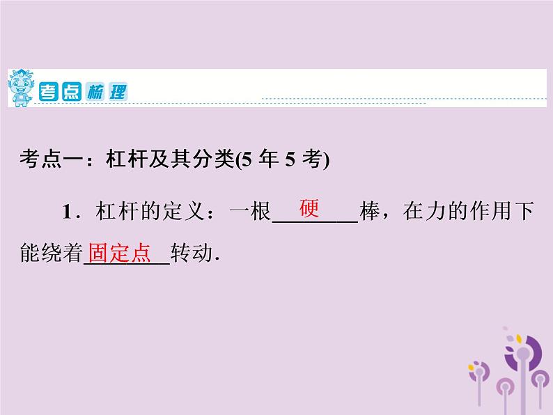 初中物理中考复习 中考物理第一部分教材梳理篇第二板块运动和力第19课时杠杆滑轮课件第2页