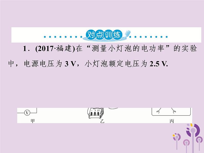 初中物理中考复习 中考物理第一部分教材梳理篇第三板块电与磁第26课时测量小灯泡的电功率焦耳定律课件第8页