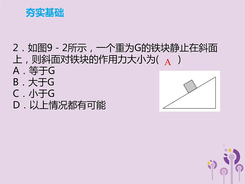 初中物理中考复习 中考物理解读总复习第一轮第二部分物质运动和相互作用第9章压强第1课时课件第7页