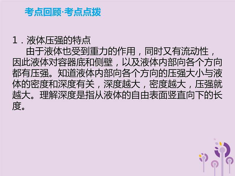 初中物理中考复习 中考物理解读总复习第一轮第二部分物质运动和相互作用第9章压强第2课时课件第4页