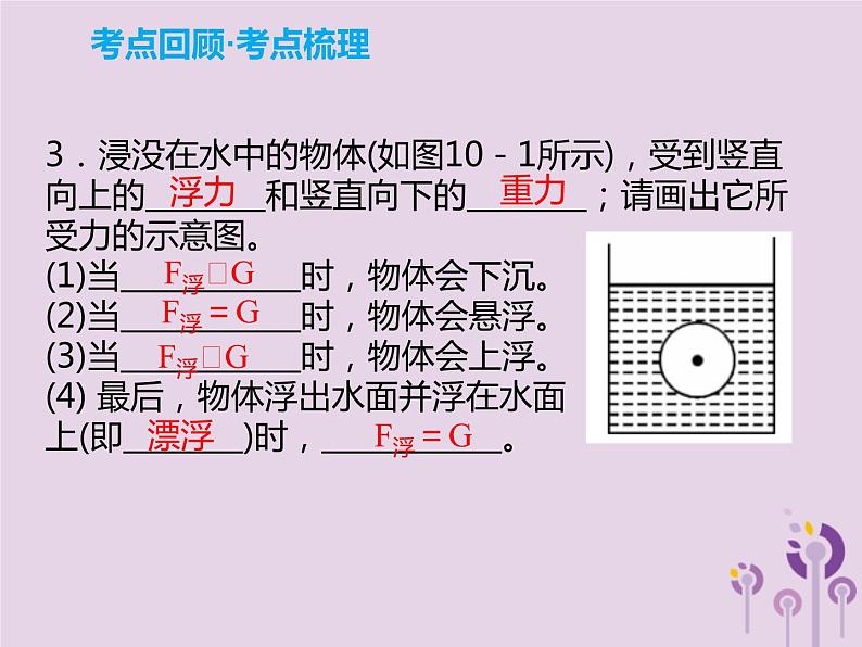 初中物理中考复习 中考物理解读总复习第一轮第二部分物质运动和相互作用第10章浮力第1课时课件第3页