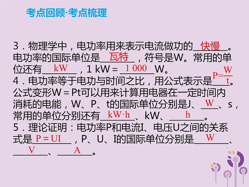 初中物理中考复习 中考物理解读总复习第一轮第四部分电与磁第19章电功率课件04