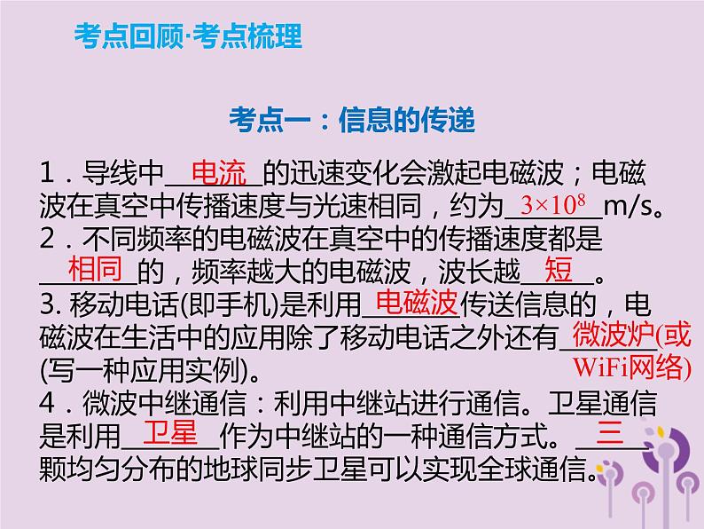 初中物理中考复习 中考物理解读总复习第一轮第四部分电与磁第22章信息的传递能源与可持续发展能量守恒课件02