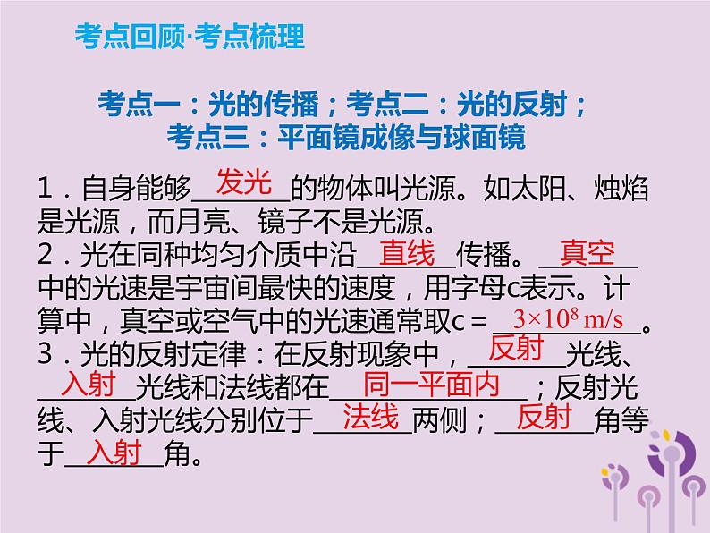 初中物理中考复习 中考物理解读总复习第一轮第一部分声光热第2章光的传播和光的反射课件第2页