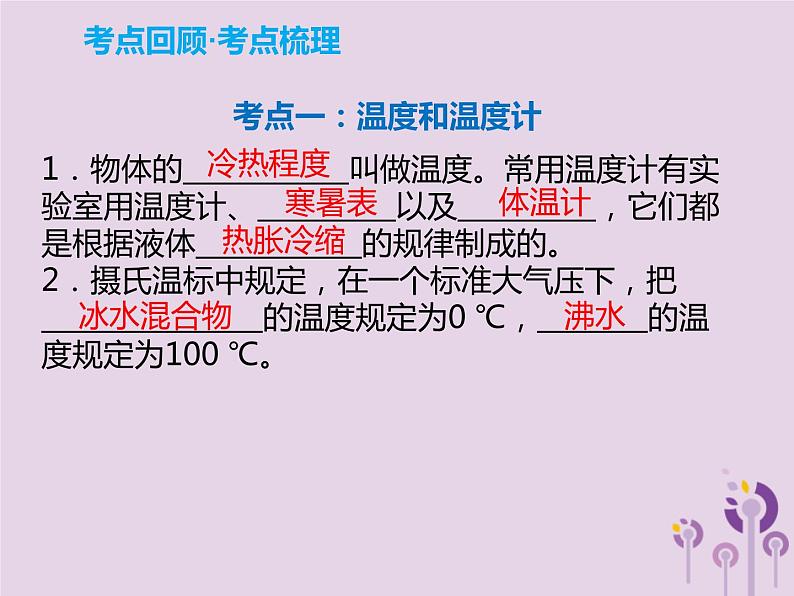 初中物理中考复习 中考物理解读总复习第一轮第一部分声光热第4章物态变化课件02