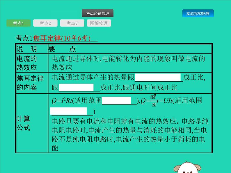 初中物理中考复习 课标通用中考物理总复习第一编知识方法固基第15章电功率第2节电热与安全课件02