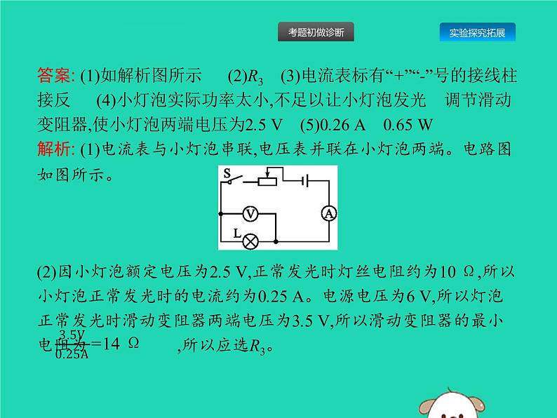 初中物理中考复习 课标通用中考物理总复习第一编知识方法固基第15章电功率第3节测量小灯泡的电功率课件05