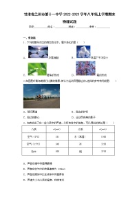 甘肃省兰州市第十一中学2022-2023学年八年级上学期期末物理试题