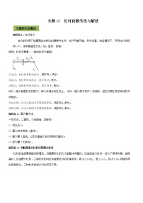 初中物理中考复习 专题15 杠杆中考问题考法与解法（原卷版）