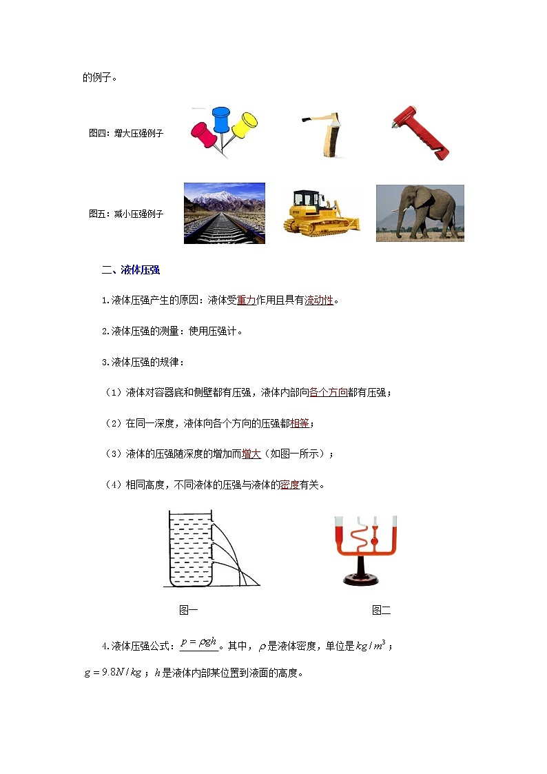 初中物理中考复习 专题11  压强（讲义）-【教育机构专用】初三物理寒假讲义02