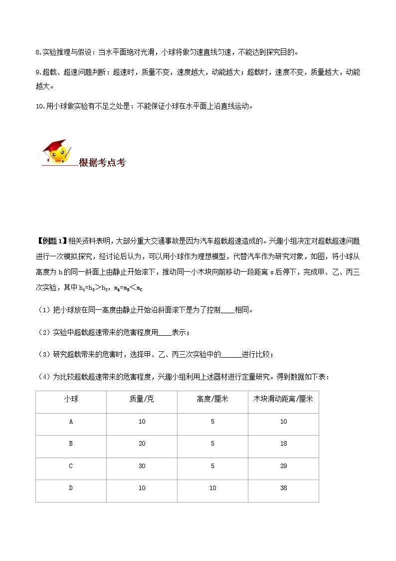 初中物理中考复习 专题19  探究影响动能大小因素的实验题（解析版）02
