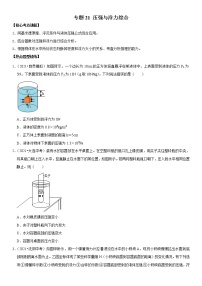 初中物理中考复习 专题21 压强与浮力综合（原卷版）-2022年中考物理二轮专项复习核心考点突破与必刷题型汇编（全国通用）