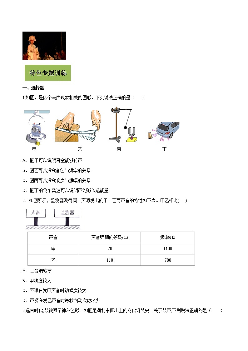 初中物理中考复习 专题23 声现象问题（原卷版）03