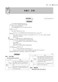 初中物理中考复习 专题六 压强