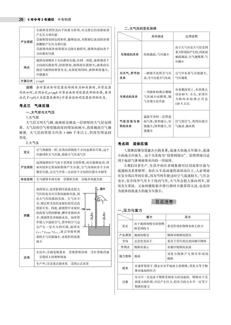 初中物理中考复习 专题六 压强02