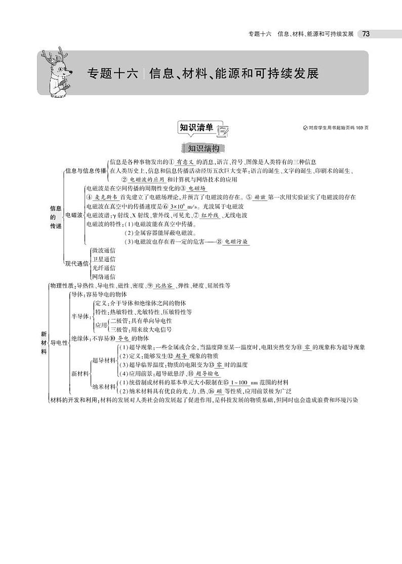 初中物理中考复习 专题十六 信息、材料、能源和可持续发展第1页