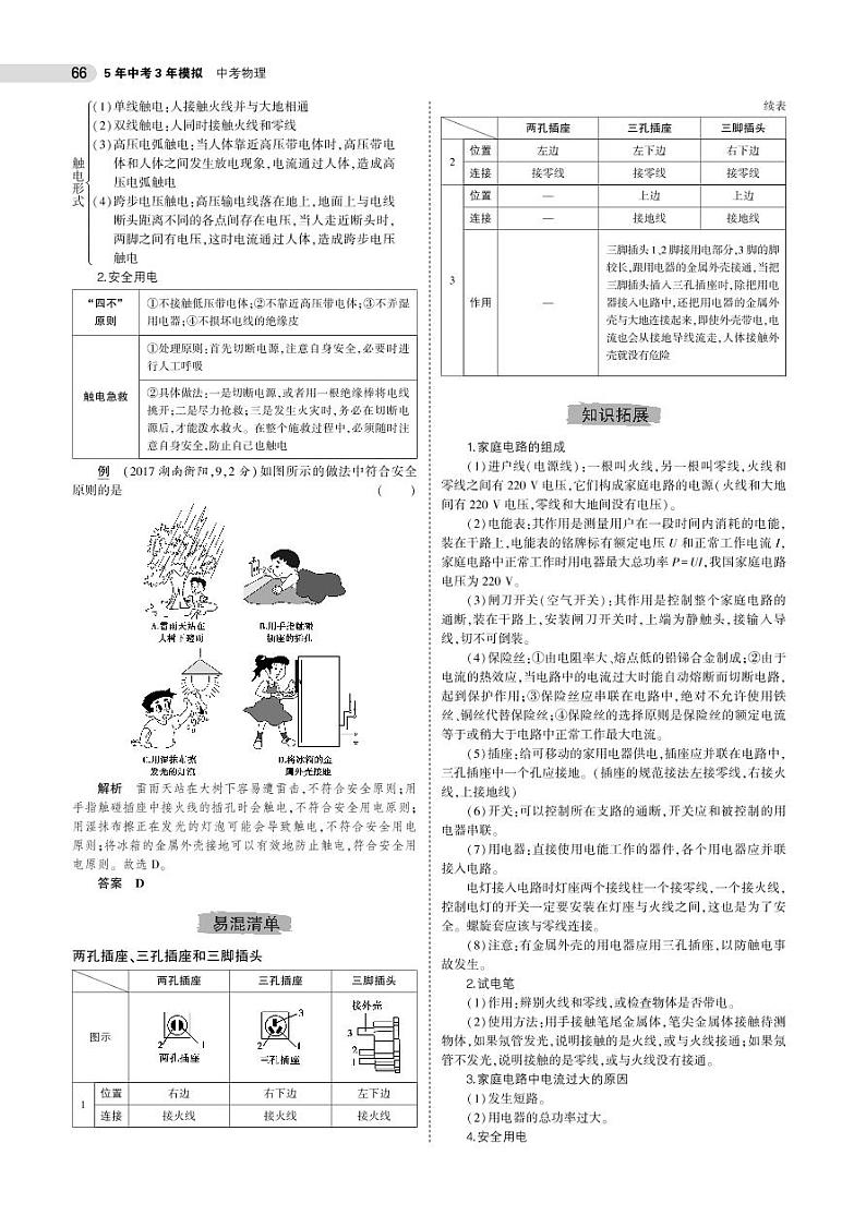 初中物理中考复习 专题十四 家庭电路第2页