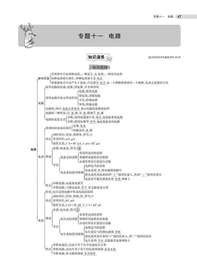 初中物理中考复习 专题十一 电路第1页
