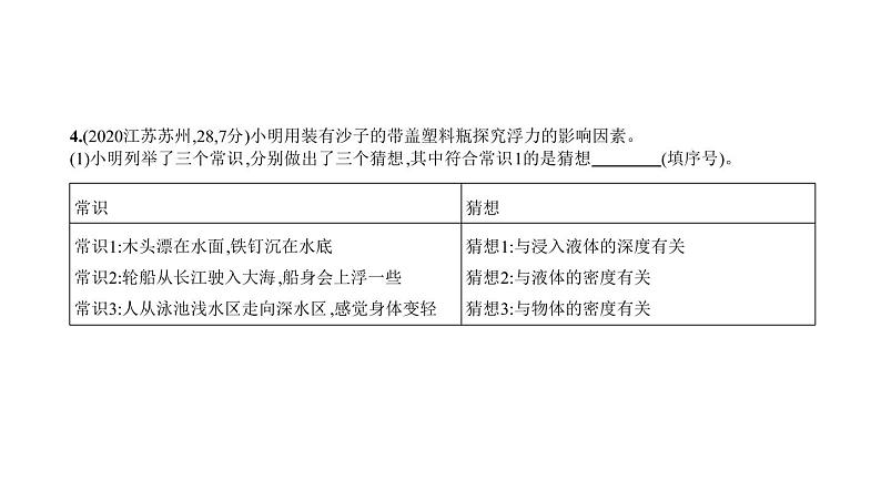 初中物理中考复习 专题七　浮力—2021届中考物理（通用）习题课件第8页