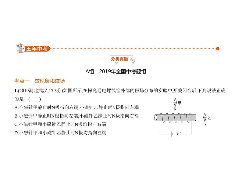 初中物理中考复习 专题十五 电和磁课件PPT01