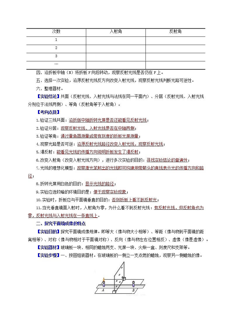 秘籍12  探究光的反射、平面镜成像规律和凸透镜成像规律-备战 中考物理抢分秘籍 试卷03