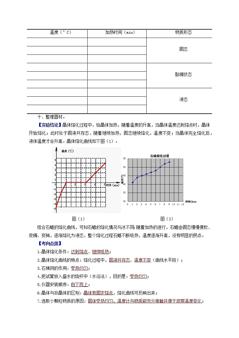 秘籍11  探究固体熔化和水的沸腾、比较物质吸热本领（原卷版）第3页