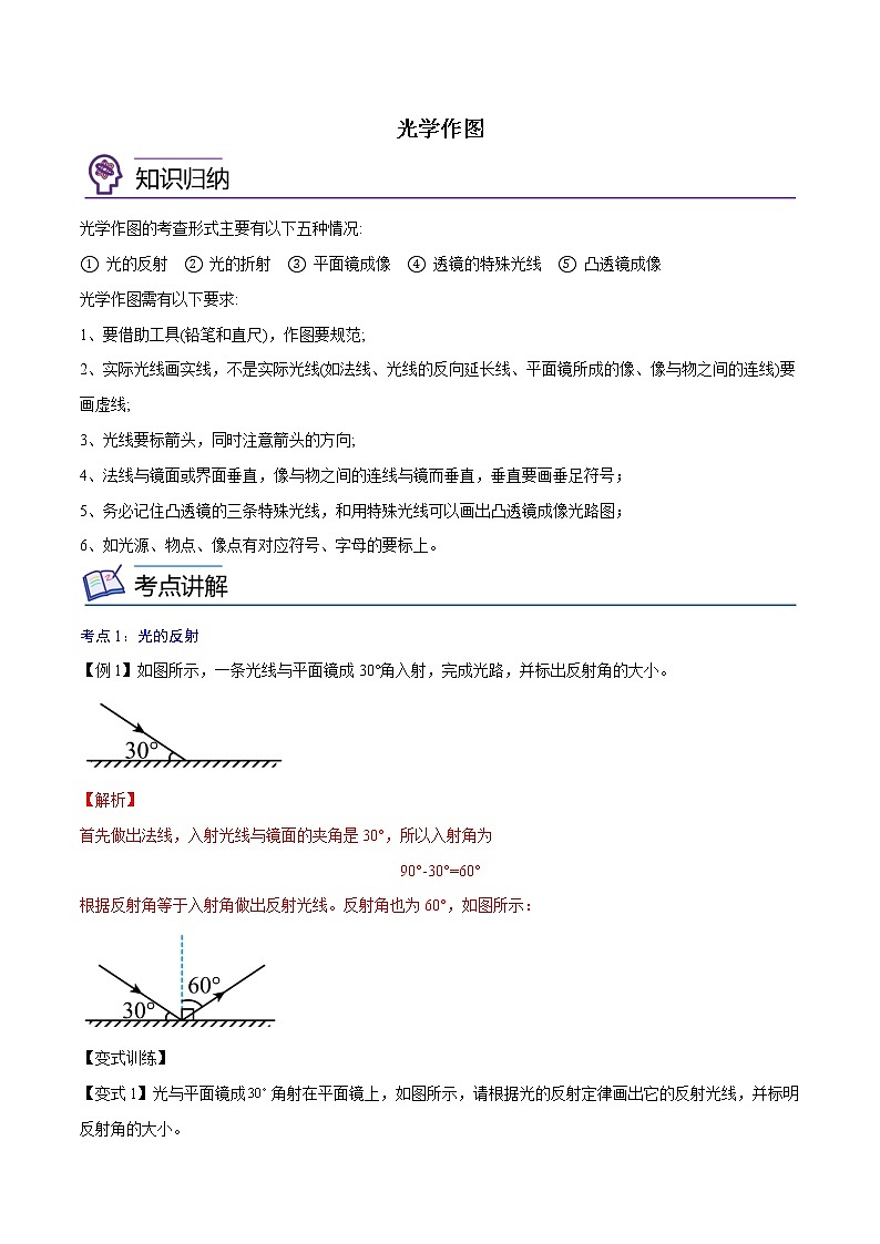期末复习05  光学作图—2022-2023学年八年级上册物理精讲精练（人教版）01
