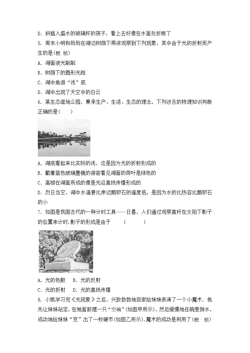 2023 年中考物理一轮复习练习  光现象第2页