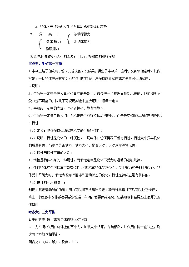 备战2023物理新中考二轮复习考点精讲精练（江苏专用）专题08常见的力（原卷版）第2页