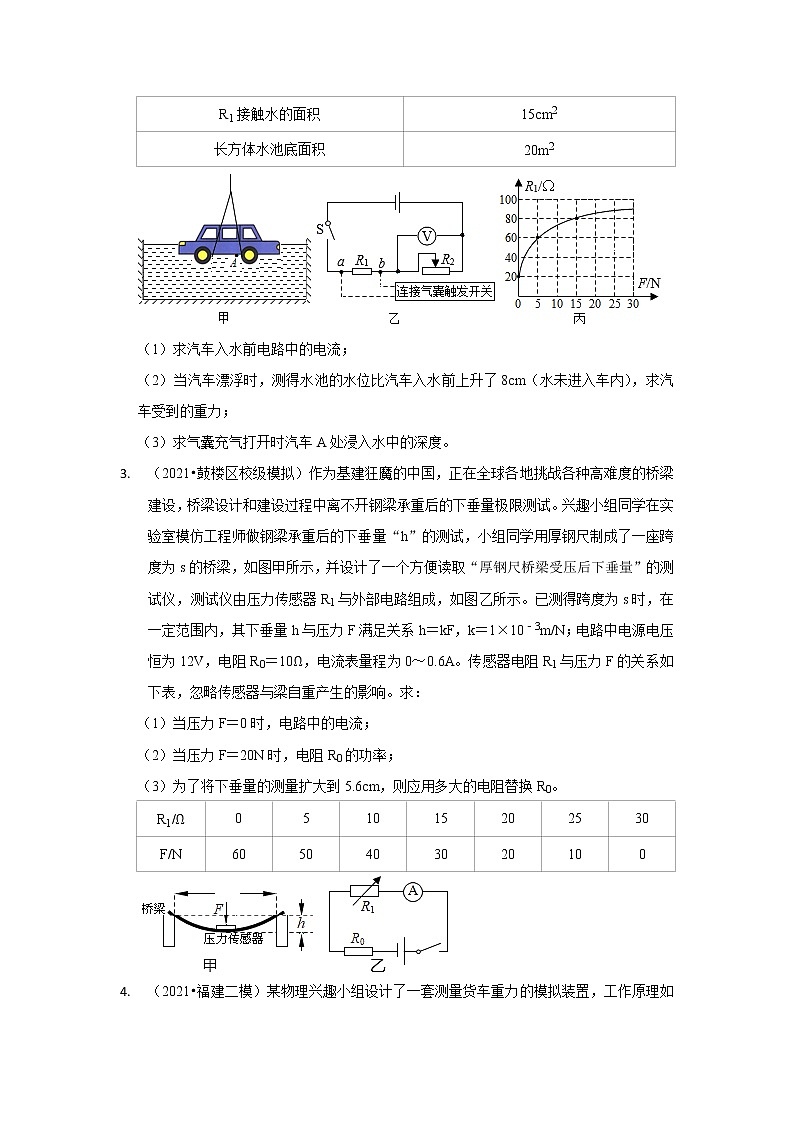 07-欧姆定律的应用（计算题·较难题）-福建省三年（2020-2022）中考物理模拟题精选高频考点分类汇编第2页