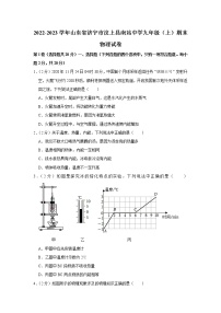 山东省济宁市汶上县南站中学2022-2023学年九年级上学期期末物理试题(含答案)