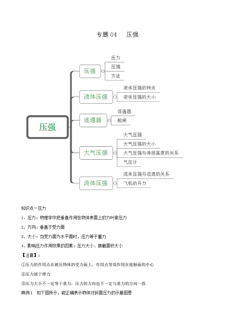 专题04 压强讲义（解析版）第1页