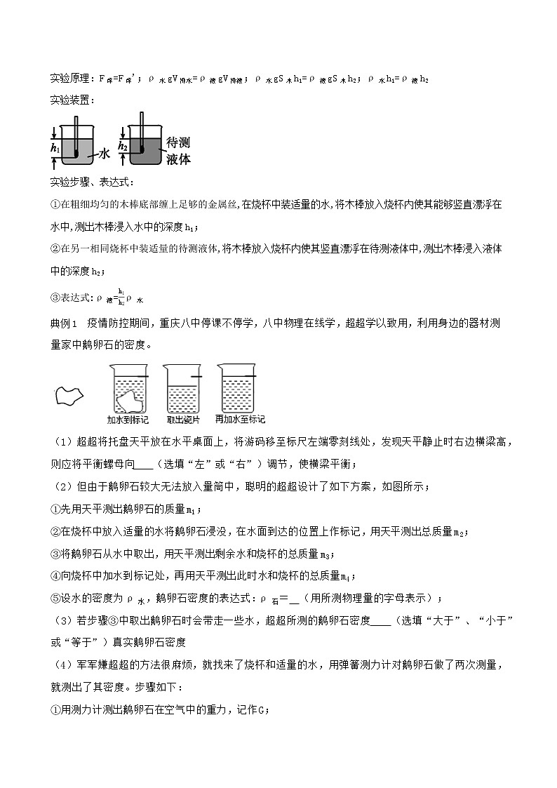 专题08 特殊方法测量物质的密度讲义（原卷版）第3页
