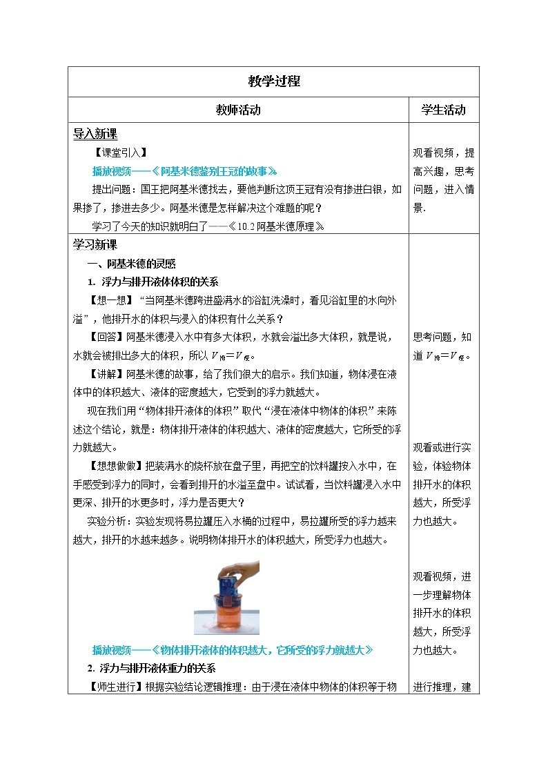 【人教版】八下物理  10.2  阿基米德原理  课件+教案+导学案+同步练习+内嵌视频02