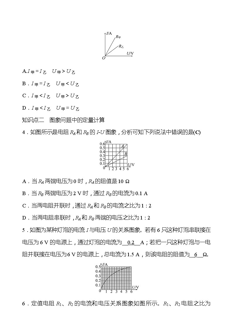 专项五 欧姆定律的图象问题 同步练习（教师版） 2022-2023 人教版 九年级物理第2页