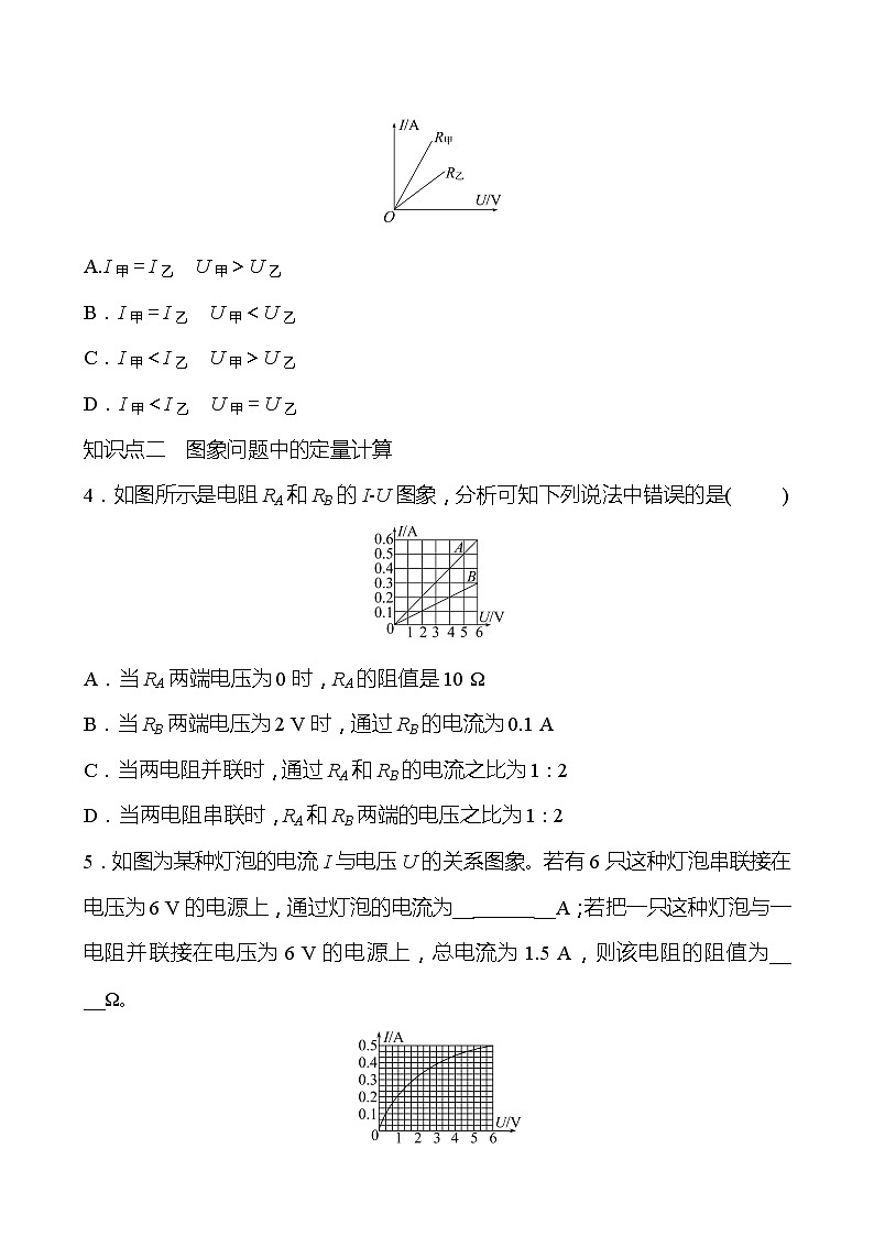 专项五 欧姆定律的图象问题 同步练习（学生版） 2022-2023 人教版 九年级物理第2页