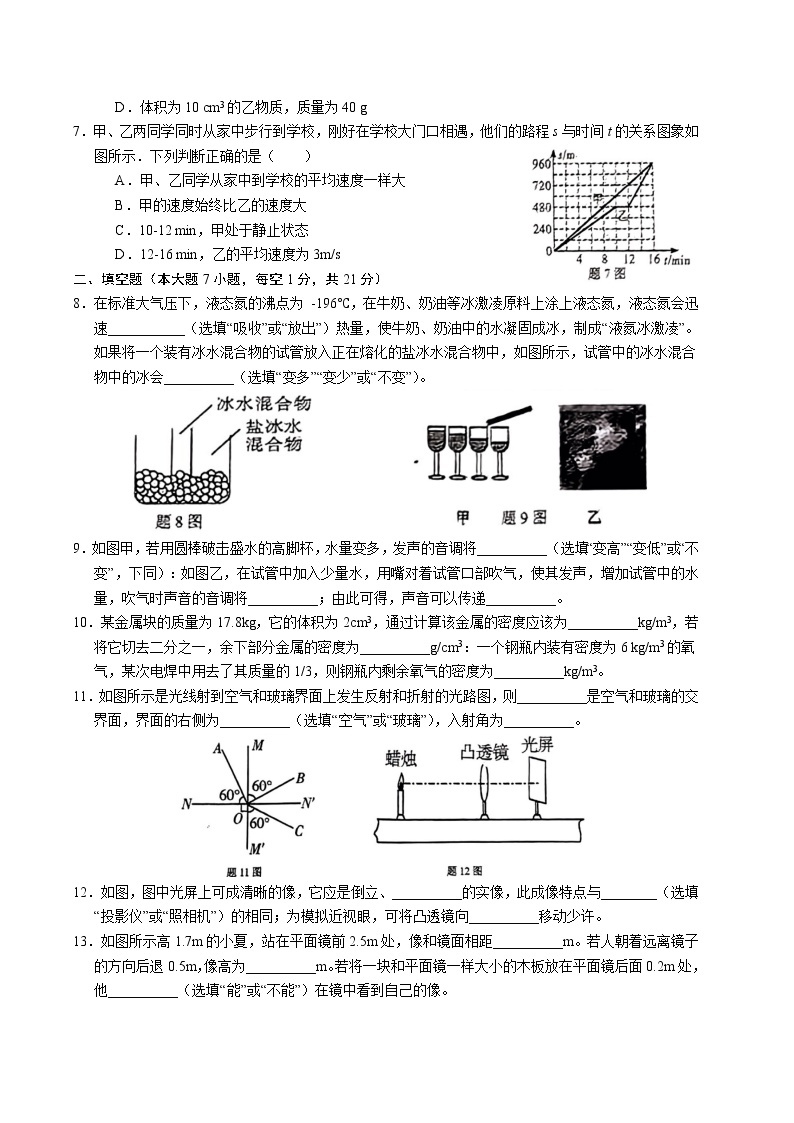 广东省珠海市文园中学2022-2023学年八年级下学期开学考试（寒假学情自我反馈）物理试卷02