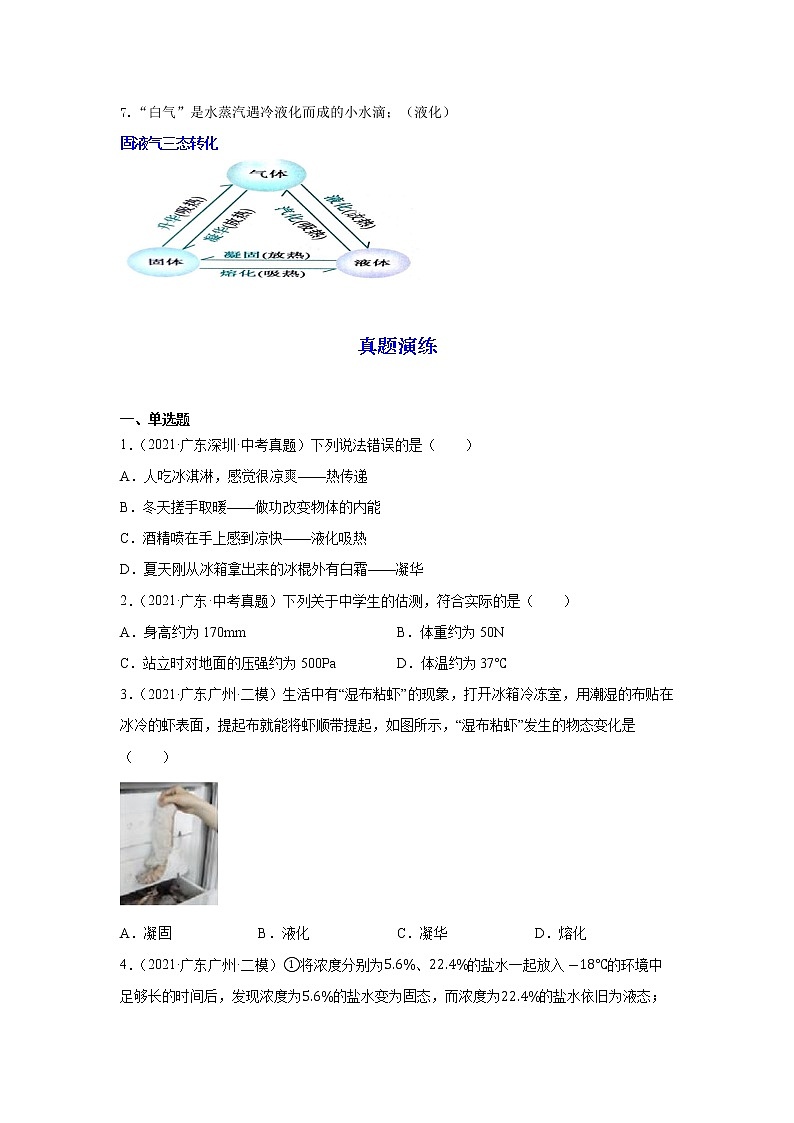 备战2023物理新中考二轮复习重难突破（广东专用）专题04 温度和物态变化（原卷版）第3页