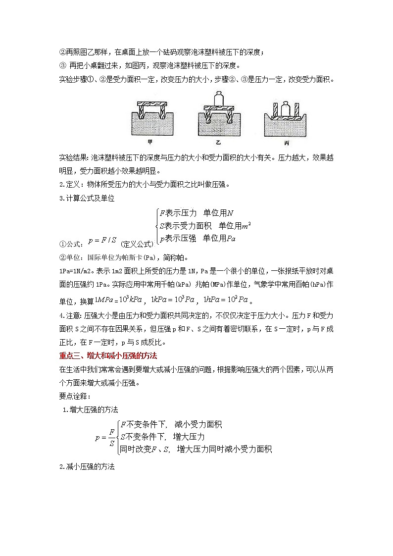 备战2023物理新中考二轮复习重难突破（河北专用）专题05 压强（原卷版）第2页