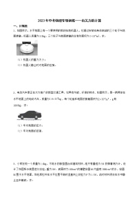 2023年中考物理专项训练——有关力的计算