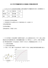 2023年中考物理高频考点专题强化-欧姆定律的计算