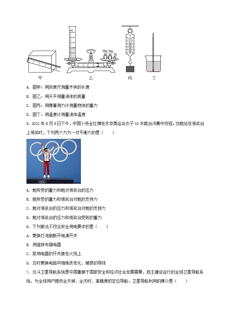 2023年初中学业水平考试一模精品物理试卷（湖南省专用）（原卷版） 第2页