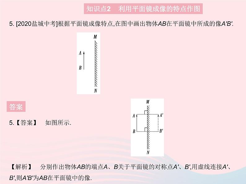 2023八年级物理上册第四章光现象第二节平面镜成像课时2平面镜成像的特点及应用作业课件新版沪科版08