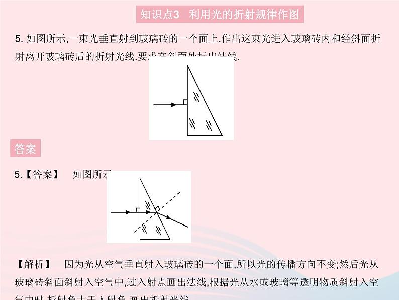 2023八年级物理上册第四章光现象第三节光的折射课时2光的折射规律及应用作业课件新版沪科版第7页