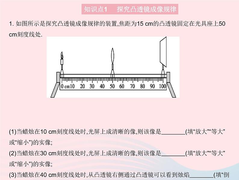 2023八年级物理上册第四章光现象第五节科学探究凸透镜成像课时2探究凸透镜成像规律作业课件新版沪科版第3页