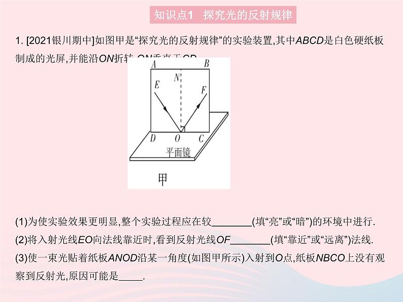 2023八年级物理上册第四章光现象第一节光的反射课时2光的反射定律及其应用作业课件新版沪科版第3页