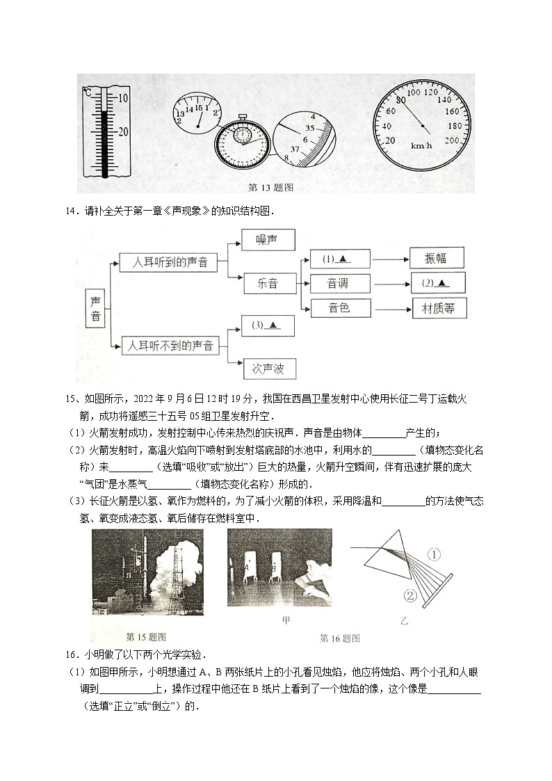 南京市溧水区2022-2023学年八年级上学期期末物理试题（含答案）第3页